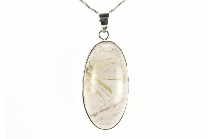 Glassy Rutilated Quartz Pendant - Sterling Silver #278711
